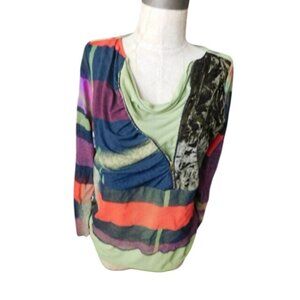 Roberto Naldi Size M Medium Designer Artsy Unique Blouse Top Italy